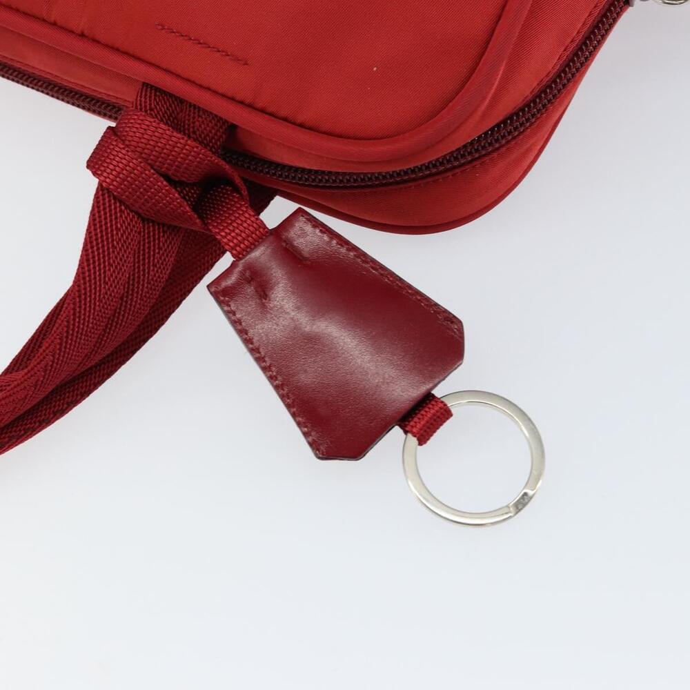 PRADA Hand Bag Nylon Red Silver Auth ep11558 - Picture 9 of 16